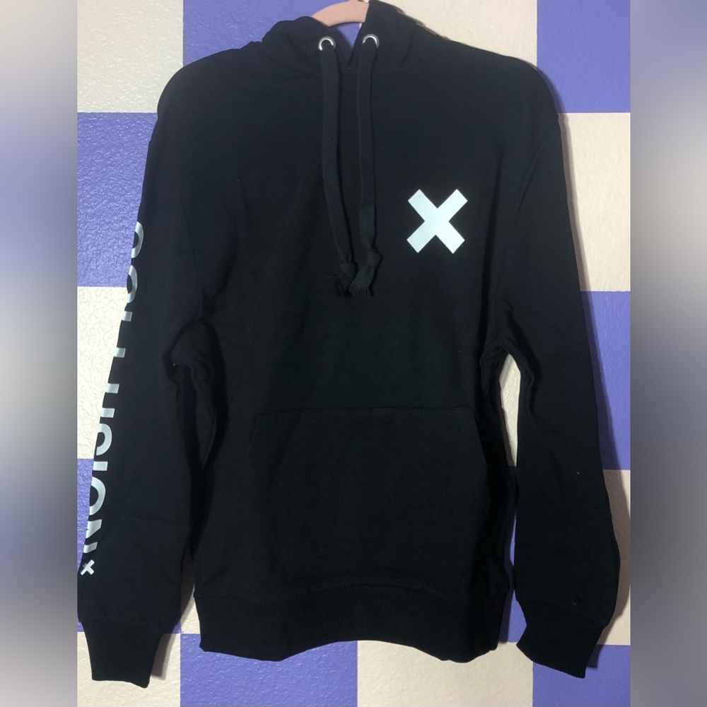 NEW COLLUSION Logo Unisex Hoodie in Black - Size XXS